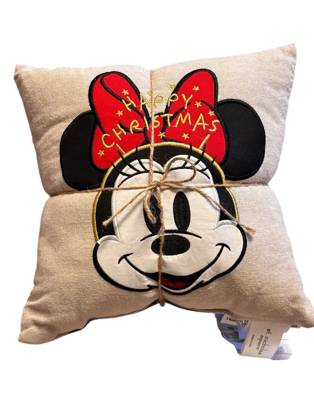 Disney Mickey & Minnie Mouse Christmas Throw Pillow Set Holiday Decor